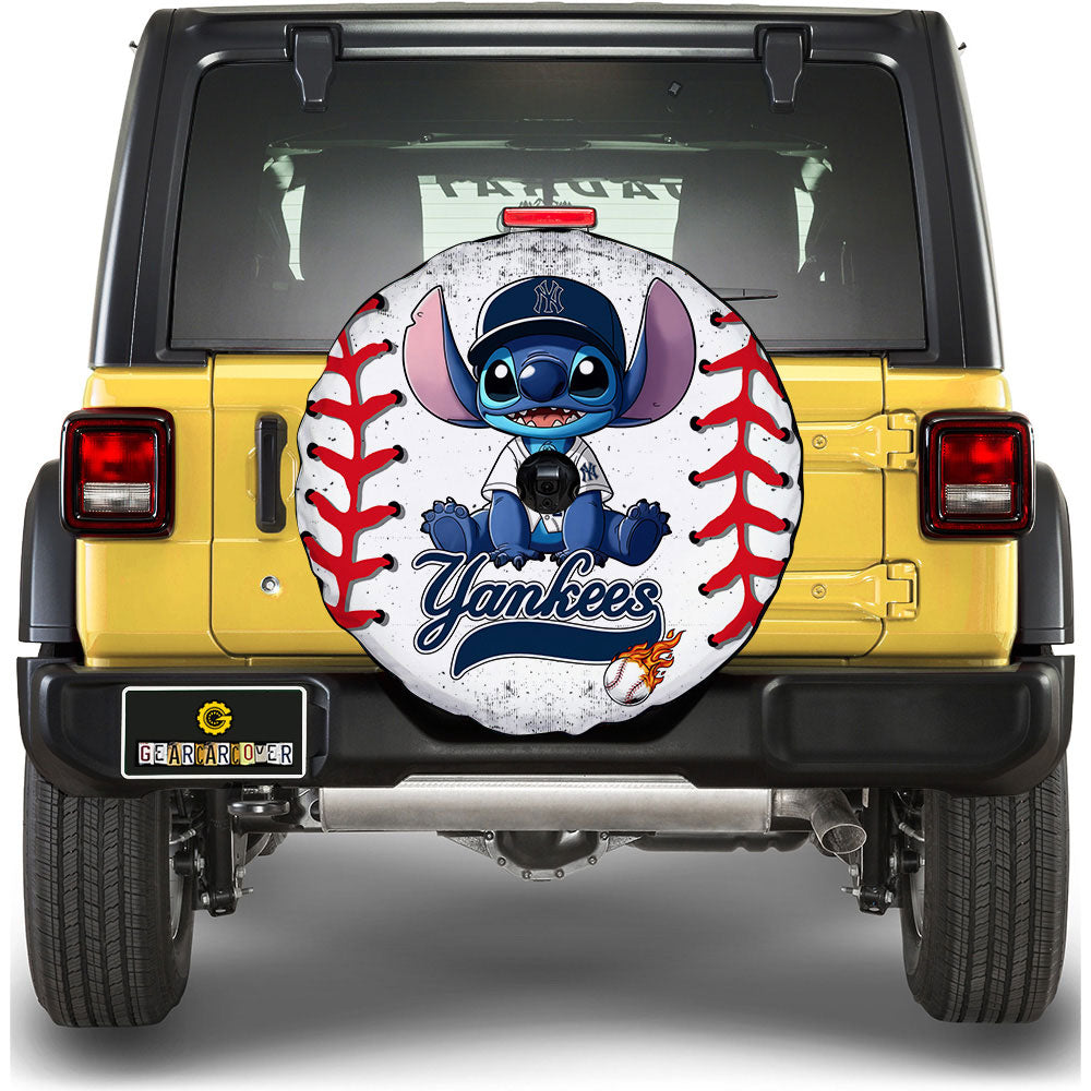 New York Yankees Spare Tire Covers Camera Hole Stitch Theme Collection - Gearcarcover - 1