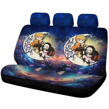 Nezuko And Zenitsu Car Back Seat Covers Custom Car Accessories - Gearcarcover - 1