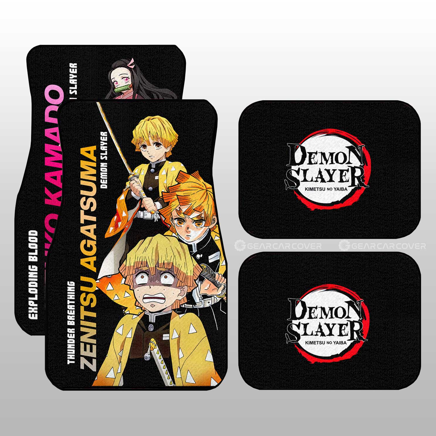 Nezuko And Zenitsu Car Floor Mats Custom - Gearcarcover - 2