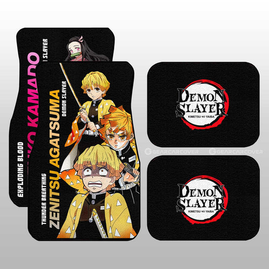 Nezuko And Zenitsu Car Floor Mats Custom - Gearcarcover - 2