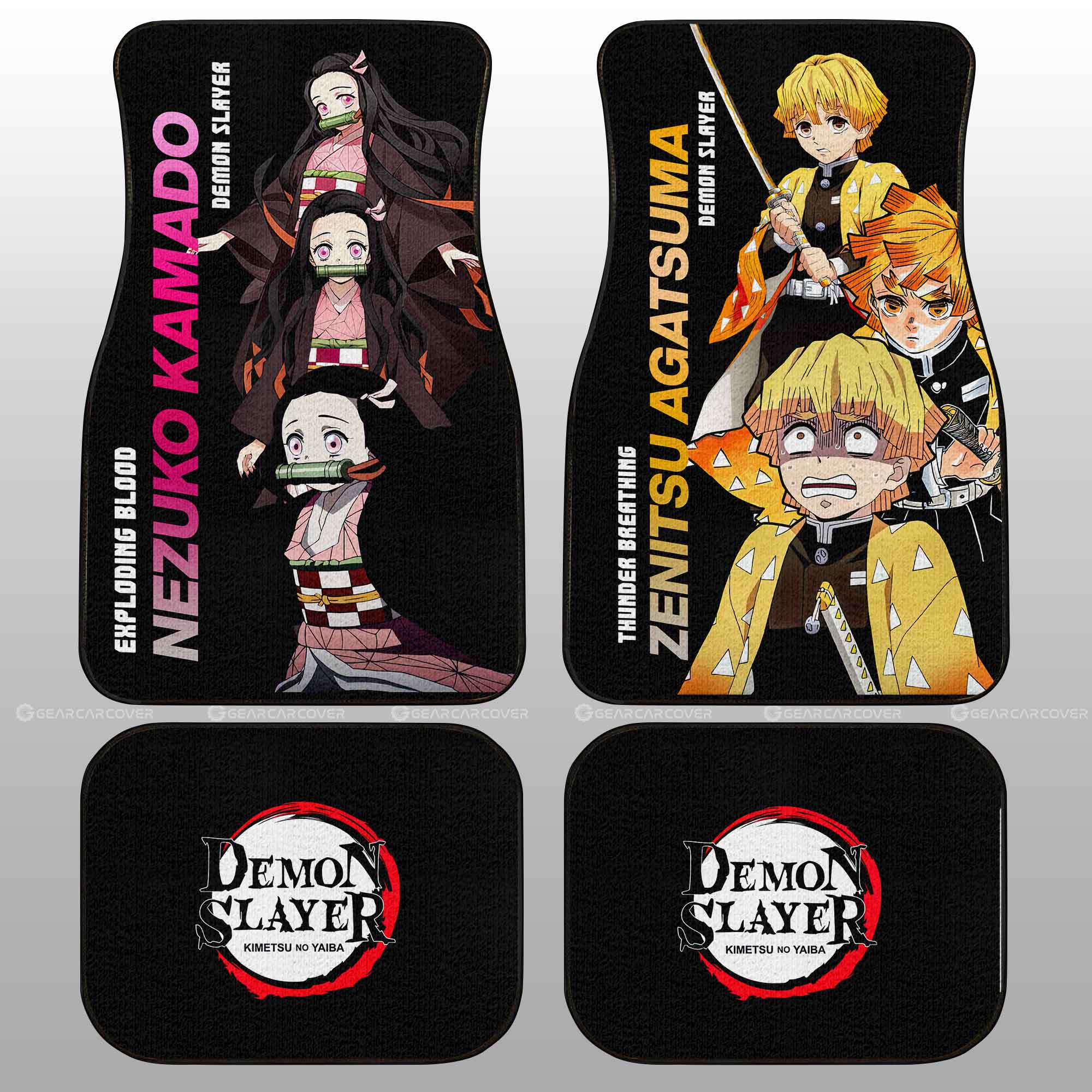 Nezuko And Zenitsu Car Floor Mats Custom - Gearcarcover - 1