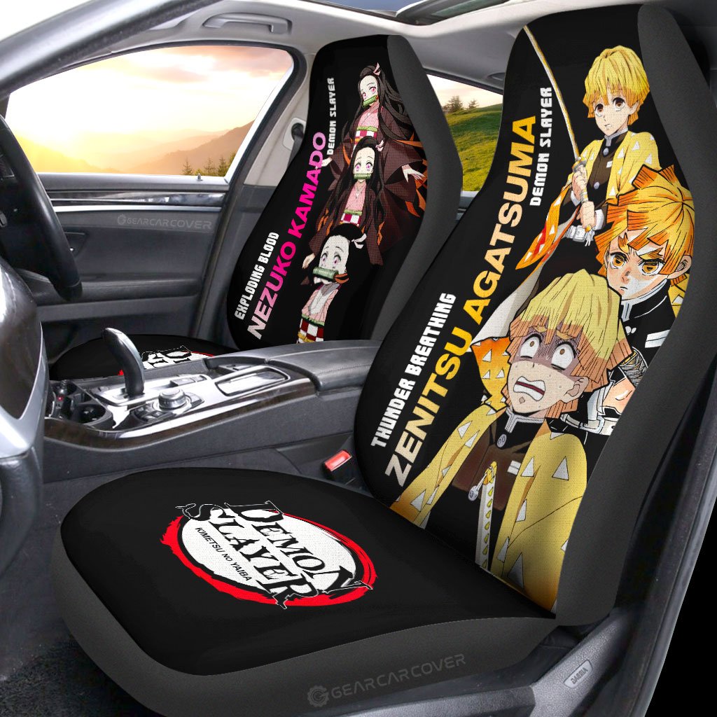 Nezuko And Zenitsu Car Seat Covers Custom - Gearcarcover - 2