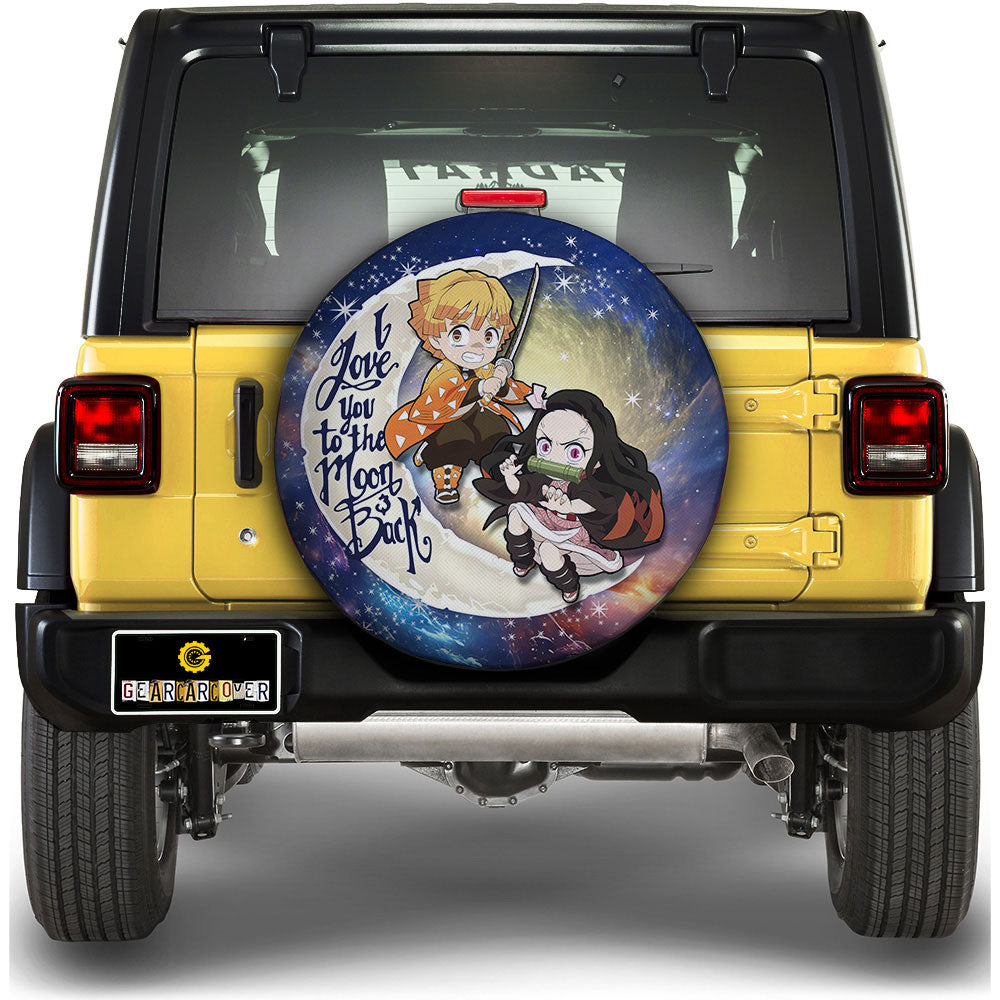 Nezuko And Zenitsu Spare Tire Covers Custom Car Accessories - Gearcarcover - 1