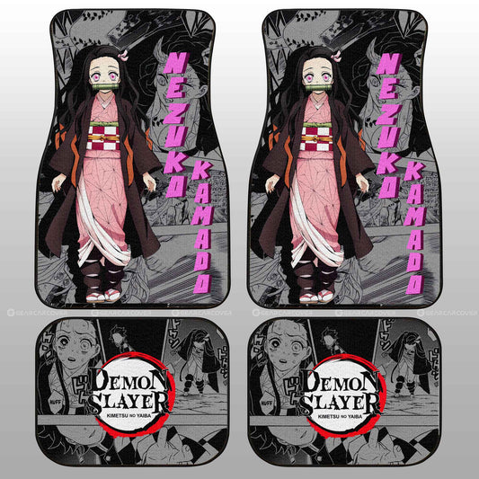 Nezuko Kamado Car Floor Mats Custom Mix Mangas - Gearcarcover - 2