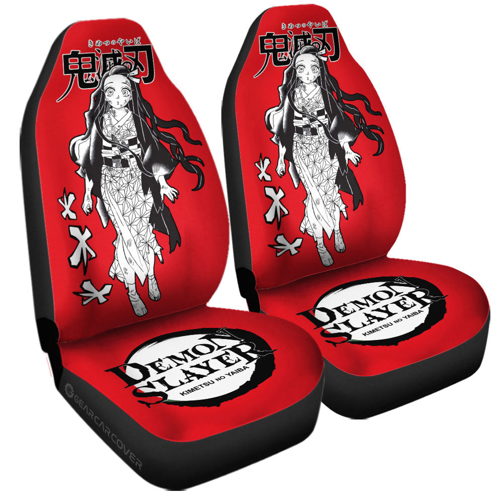 Nezuko Kamado Car Seat Covers Custom Car Accessories Manga Style For Fans - Gearcarcover - 3