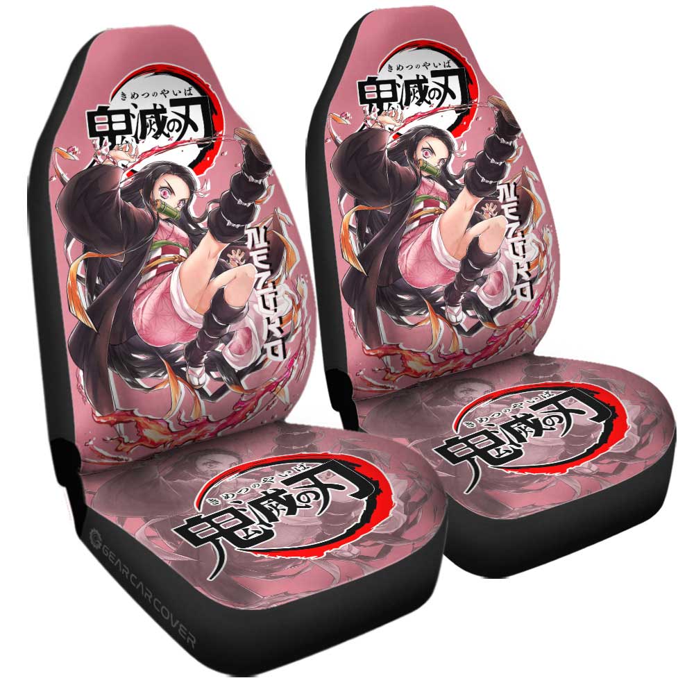 Nezuko Kamado Car Seat Covers Custom Demon Slayer Anime Car Accessories - Gearcarcover - 3