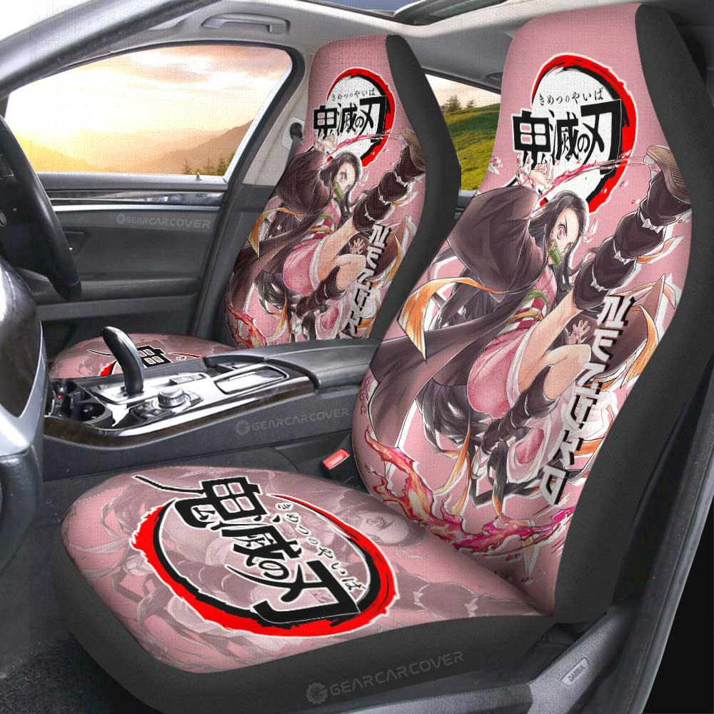 Nezuko Kamado Car Seat Covers Custom Demon Slayer Anime Car Accessories - Gearcarcover - 1