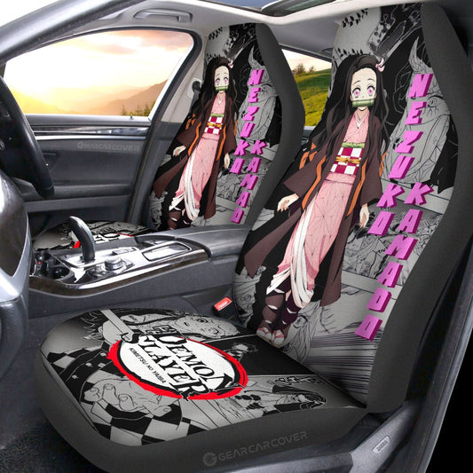 Nezuko Kamado Car Seat Covers Custom Mix Mangas - Gearcarcover - 2