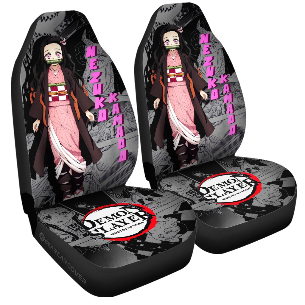 Nezuko Kamado Car Seat Covers Custom Mix Mangas - Gearcarcover - 3