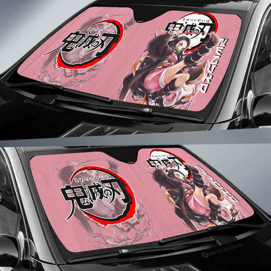 Nezuko Kamado Car Sunshade Custom Demon Slayer Anime Car Accessories - Gearcarcover - 2