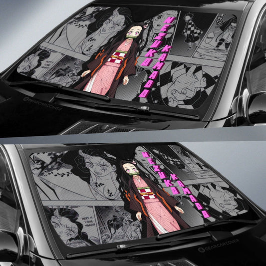 Nezuko Kamado Car Sunshade Custom Mix Mangas - Gearcarcover - 2