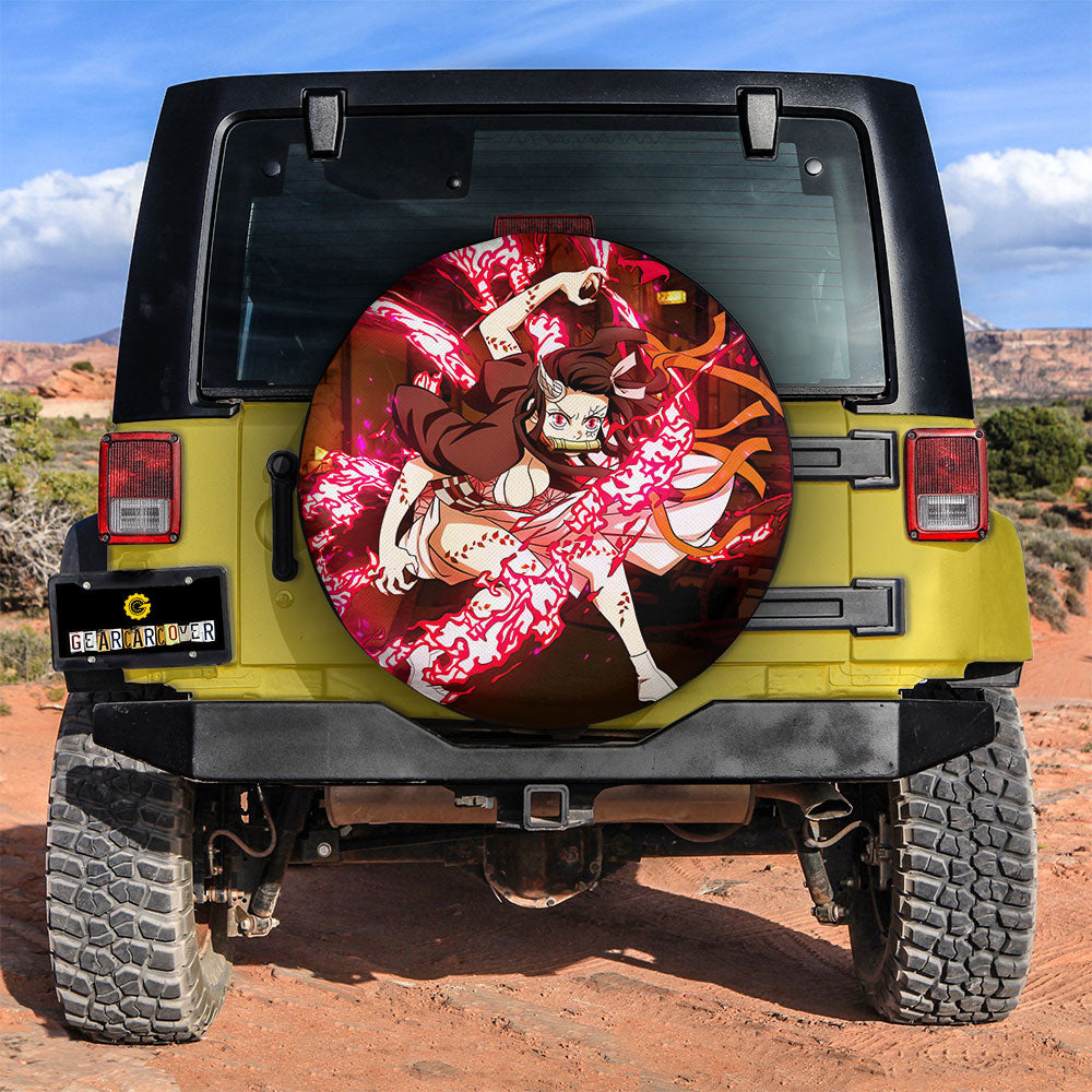 Nezuko Kamado Spare Tire Cover Custom Car Accessoriess - Gearcarcover - 3