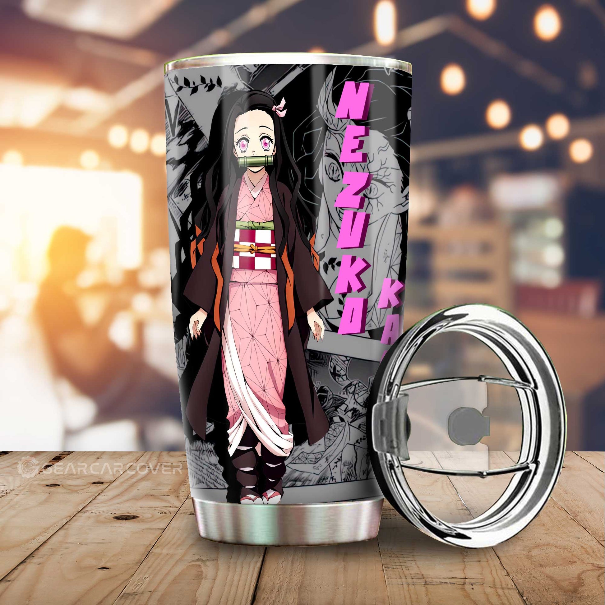 Nezuko Kamado Tumbler Cup Custom Mix Mangas - Gearcarcover - 2