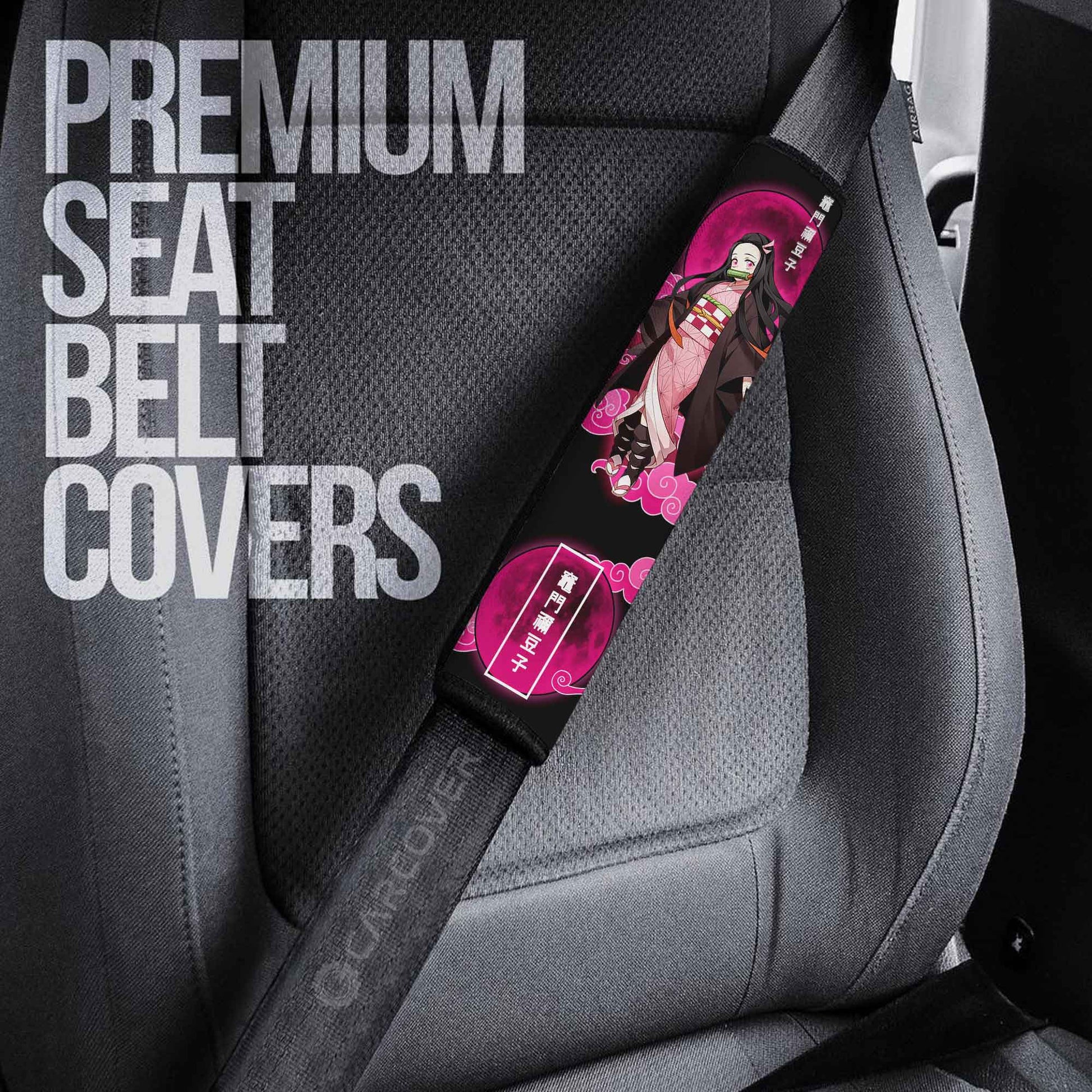 Nezuko Seat Belt Covers Custom Demon Slayer Anime Car Accessories - Gearcarcover - 3