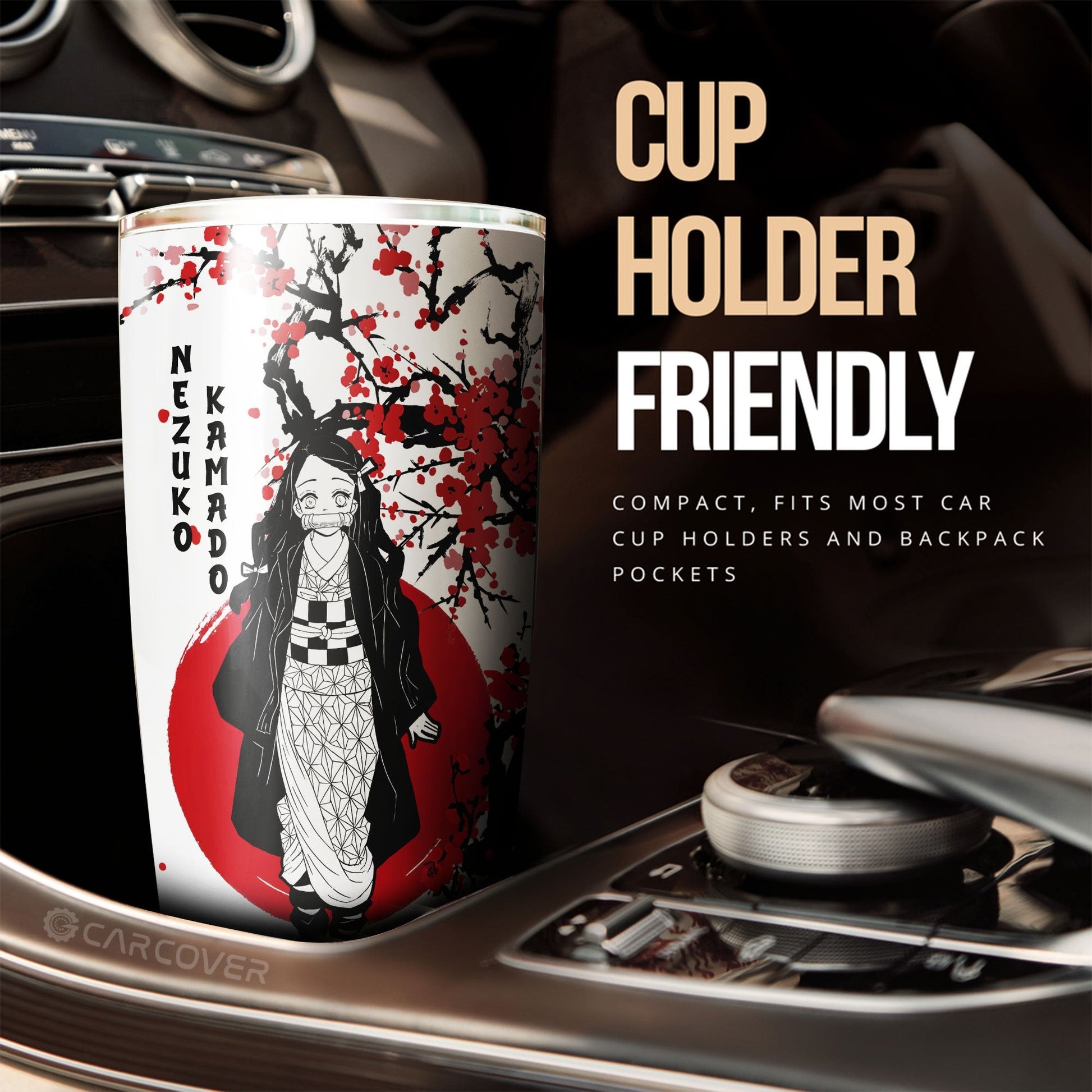 Nezuko Tumbler Cup Custom Japan Style Demon Slayer Anime Car Accessories - Gearcarcover - 2