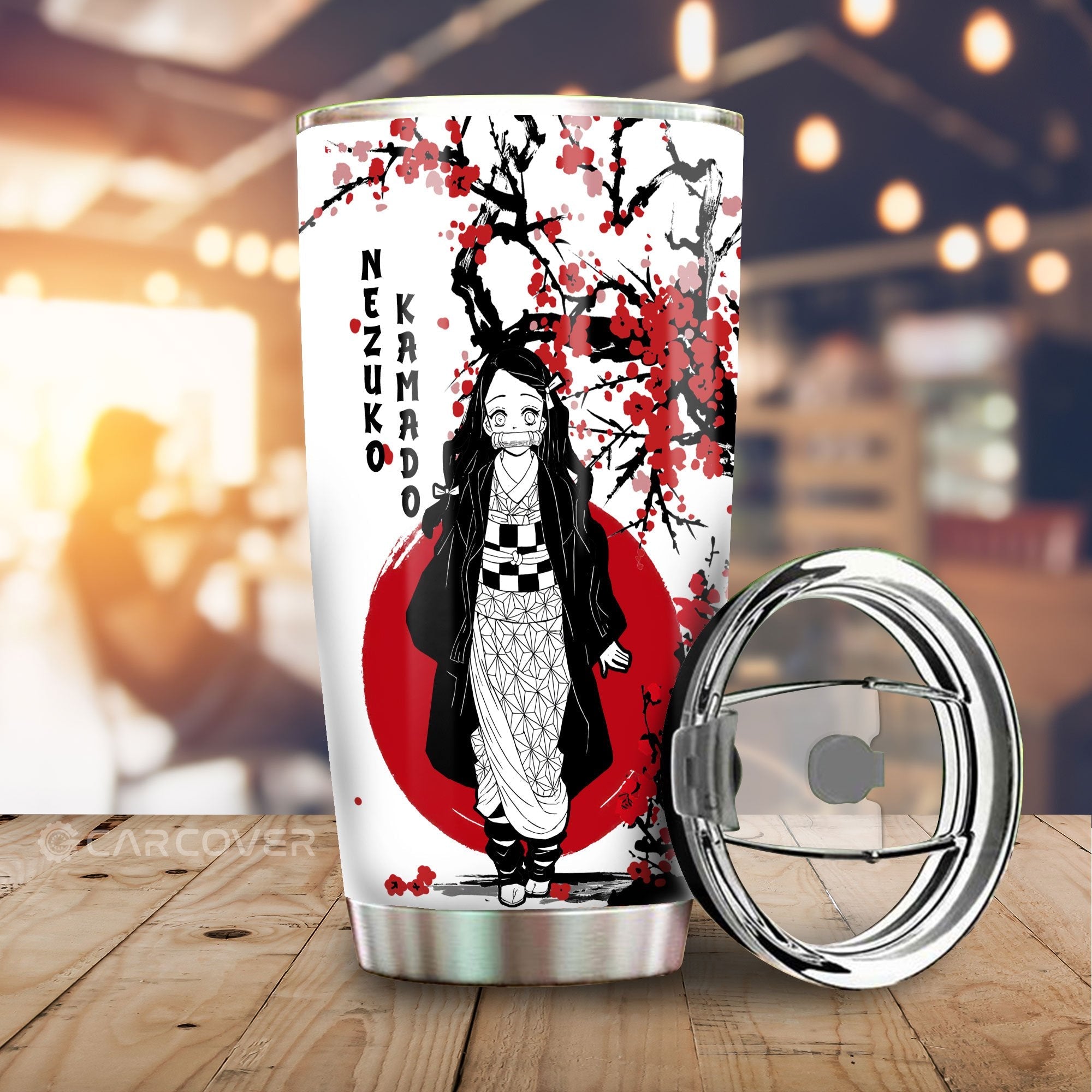 Nezuko Tumbler Cup Custom Japan Style Demon Slayer Anime Car Accessories - Gearcarcover - 1