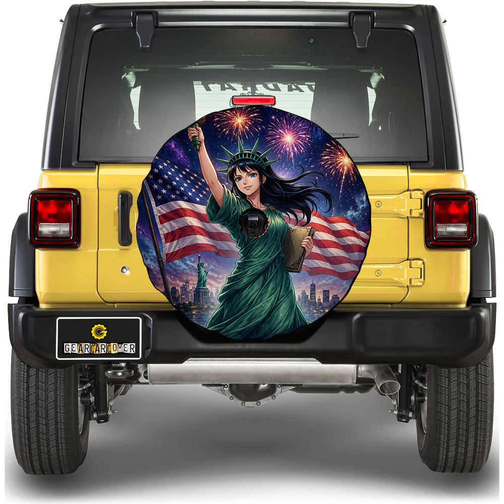 Nico Robin Liberty USA 250 Years Spare Tire Cover With Camera Hole - Gearcarcover - 2