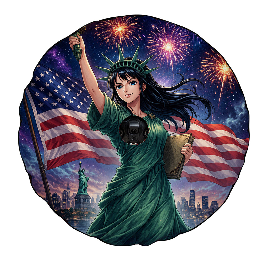 Nico Robin Liberty USA 250 Years Spare Tire Cover With Camera Hole - Gearcarcover - 4
