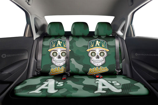 Oakland Athletics Car Back Seat Covers Skull Theme Collection - Gearcarcover - 2