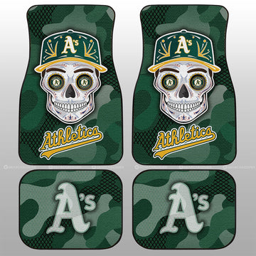 Oakland Athletics Car Floor Mats Skull Theme Collection - Gearcarcover - 1