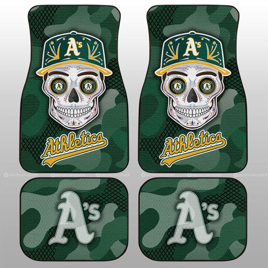 Oakland Athletics Car Floor Mats Skull Theme Collection - Gearcarcover - 1