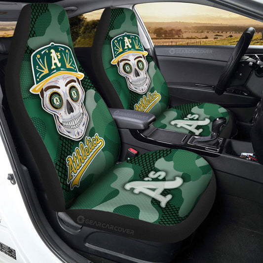 Oakland Athletics Car Seat Covers Skull Theme Collection - Gearcarcover - 2