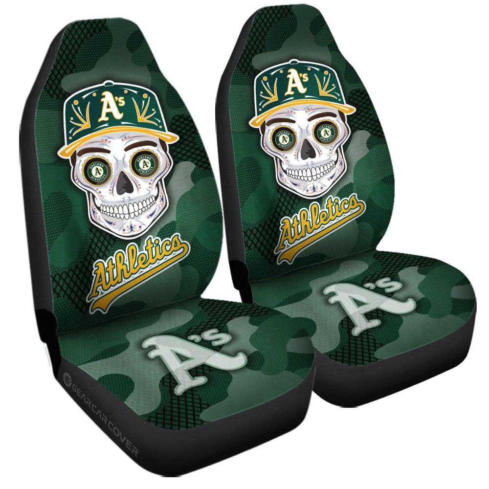 Oakland Athletics Car Seat Covers Skull Theme Collection - Gearcarcover - 3