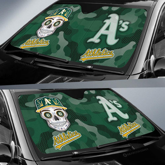 Oakland Athletics Car Sunshade Skull Theme Collection - Gearcarcover - 2