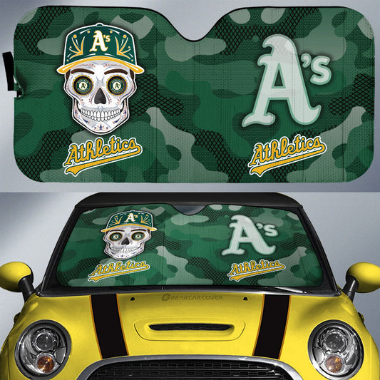 Oakland Athletics Car Sunshade Skull Theme Collection - Gearcarcover - 1