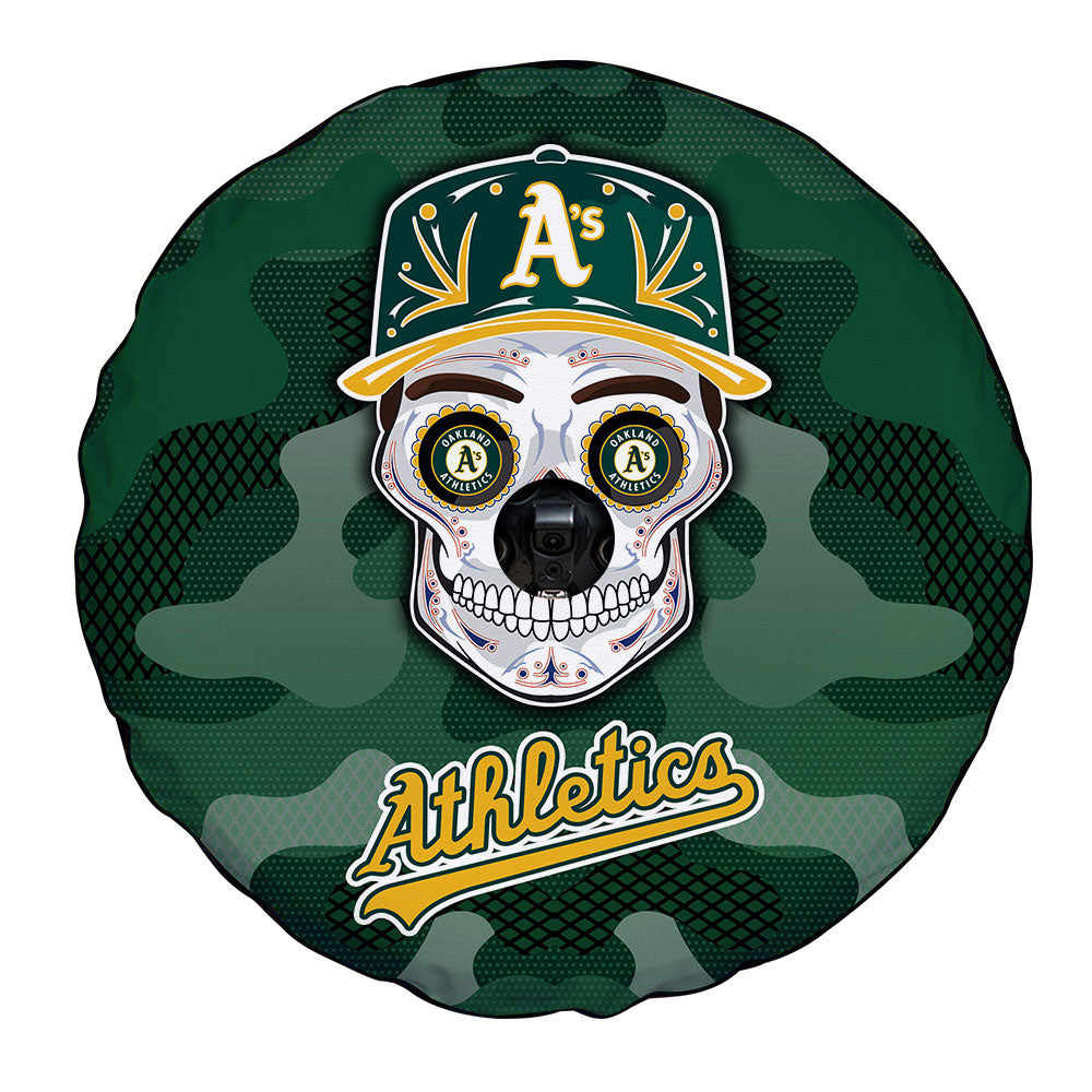 Oakland Athletics Spare Tire Covers Camera Hole Skull Theme Collection - Gearcarcover - 4