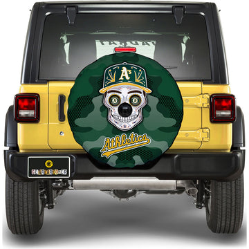 Oakland Athletics Spare Tire Covers Camera Hole Skull Theme Collection - Gearcarcover - 1