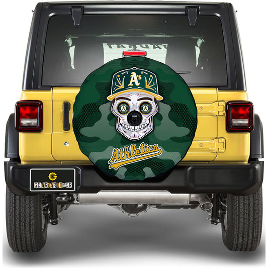 Oakland Athletics Spare Tire Covers Camera Hole Skull Theme Collection - Gearcarcover - 1