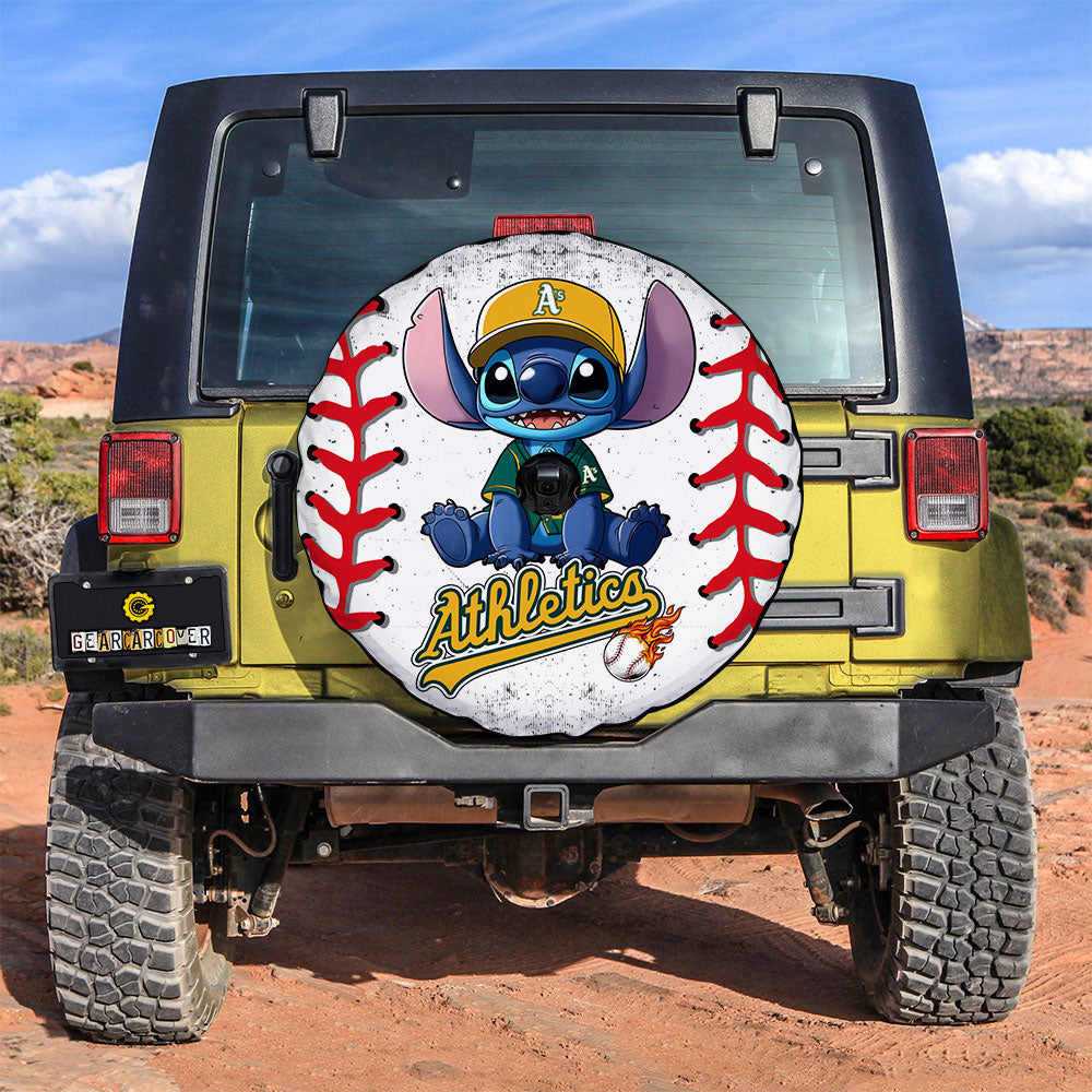 Oakland Athletics Spare Tire Covers Camera Hole Stitch Theme Collection - Gearcarcover - 3
