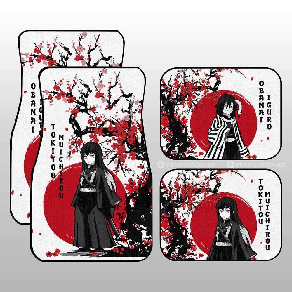 Obanai And Muichiro Car Floor Mats Custom Japan Style s - Gearcarcover - 2
