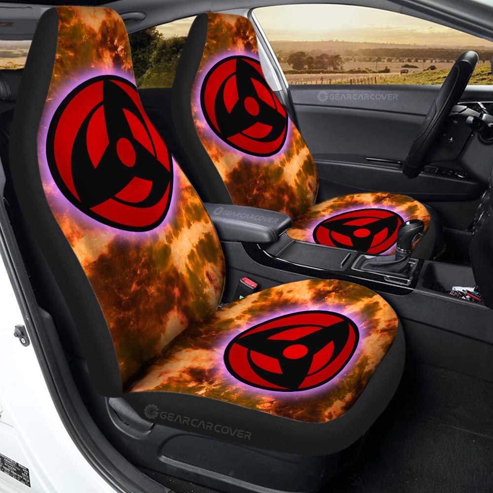 Obito Mangekyo Sharingan Car Seat Covers Custom Anime Tie Dye Style - Gearcarcover - 1