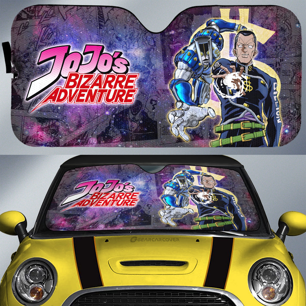 Okuyasu Nijimura Car Sunshade Custom Galaxy Manga JJBA - Gearcarcover - 1