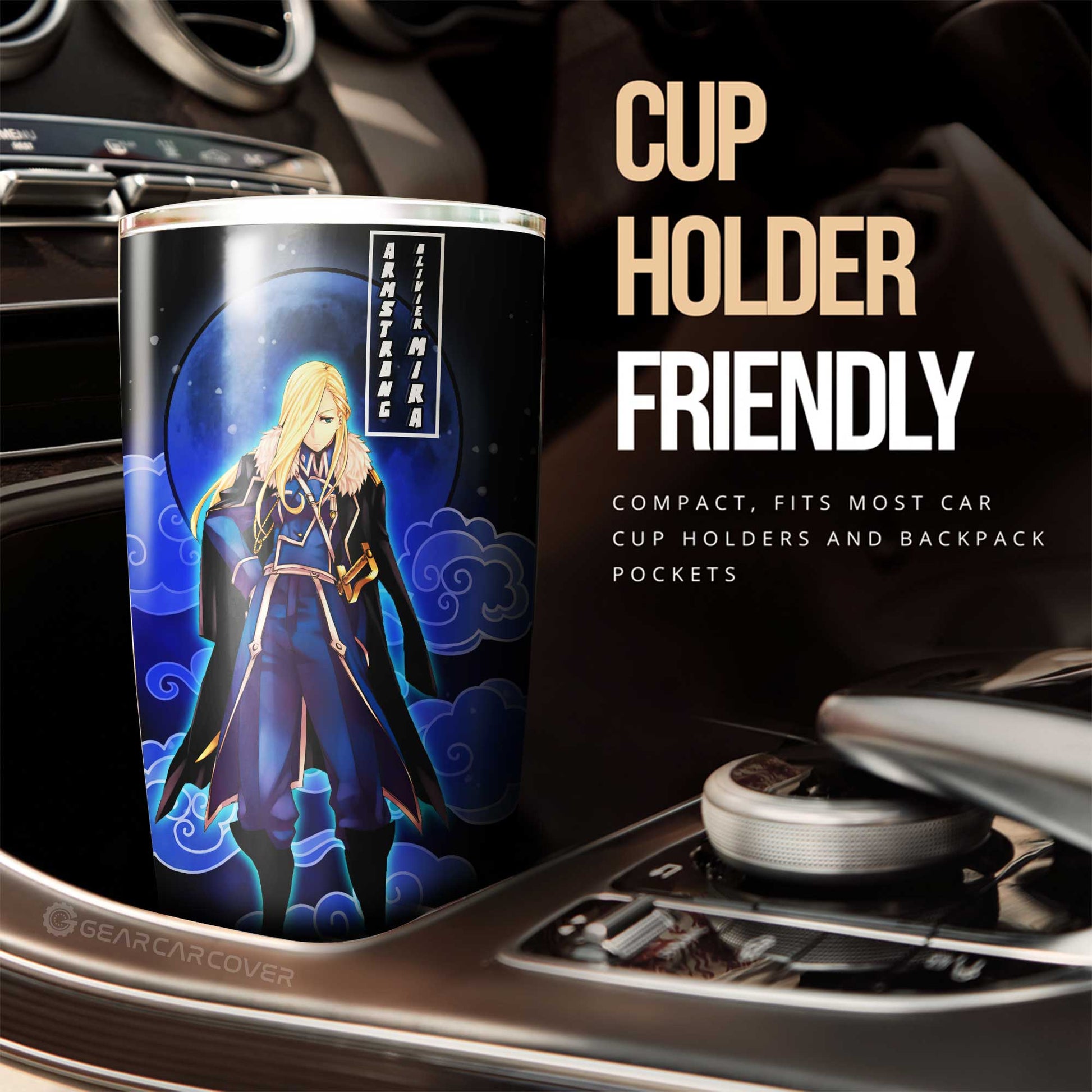 Olivier Mira Armstrong Tumbler Cup Custom Fullmetal Alchemist Anime Car Interior Accessories - Gearcarcover - 2