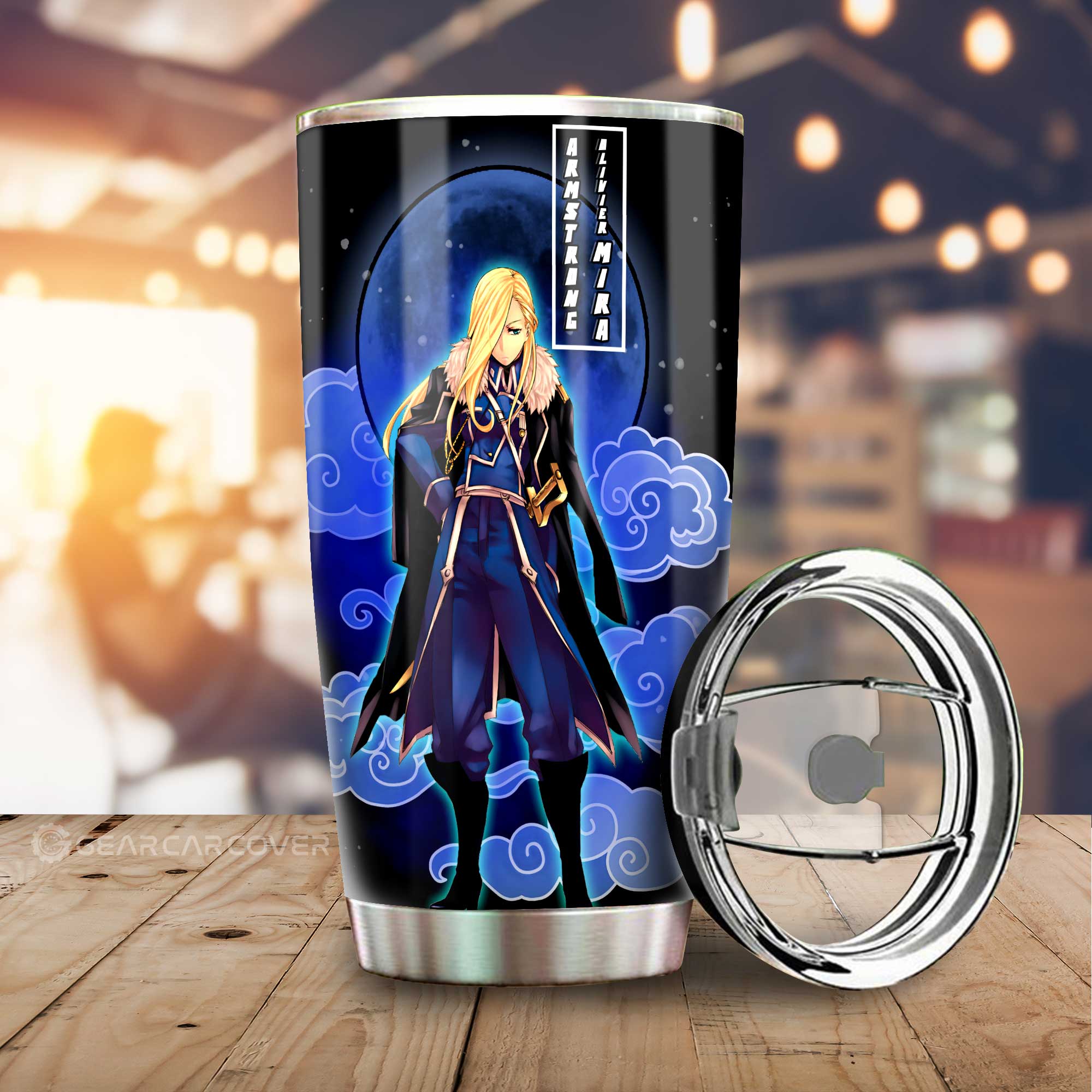 Olivier Mira Armstrong Tumbler Cup Custom Fullmetal Alchemist Anime Car Interior Accessories - Gearcarcover - 1