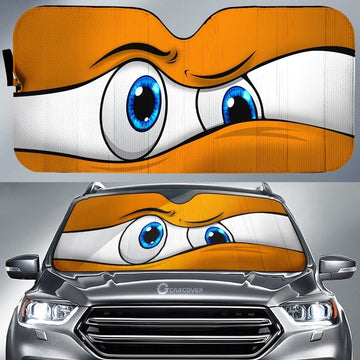 Orange Curious Car Eyes Sun Shade Custom Car Accessories Funny Gifts - Gearcarcover - 1
