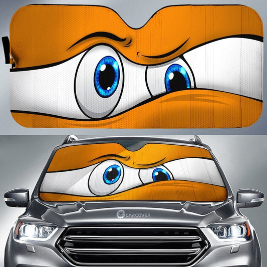 Orange Curious Car Eyes Sun Shade Custom Car Accessories Funny Gifts - Gearcarcover - 1