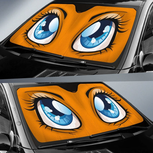 Orange Cute Car Eyes Sun Shade Custom Cool Car Accessories - Gearcarcover - 2