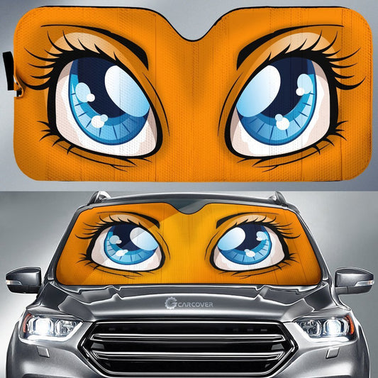 Orange Cute Car Eyes Sun Shade Custom Cool Car Accessories - Gearcarcover - 1