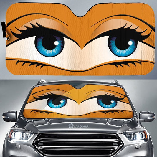 Orange Glam Car Eyes Sun Shade Custom Cute Eyes Car Accessories - Gearcarcover - 1