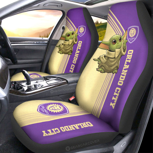 Orlando City SC Car Seat Covers Baby Yoda Car Accessories - Gearcarcover - 1