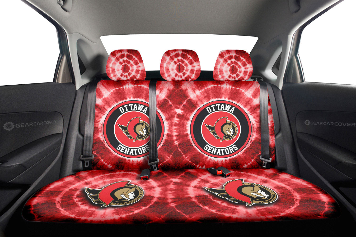 Ottawa Senators Car Back Seat Covers Custom Tie Dye Car Accessories - Gearcarcover - 2