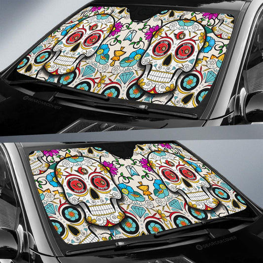 Ottawa Senators Car Sunshade Custom Sugar Skull Car Accessories - Gearcarcover - 2