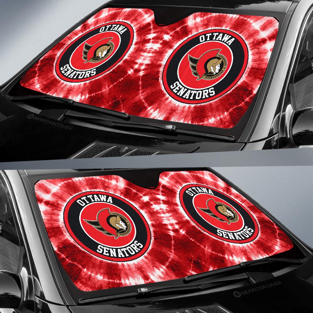 Ottawa Senators Car Sunshade Custom Tie Dye Car Accessories - Gearcarcover - 2