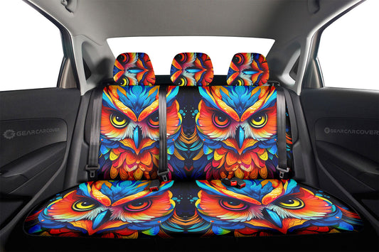 Owl Colorful Car Back Seat Cover Custom Car Accessories - Gearcarcover - 2