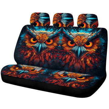 Owl Colorful Car Back Seat Cover Custom Car Accessories - Gearcarcover - 1