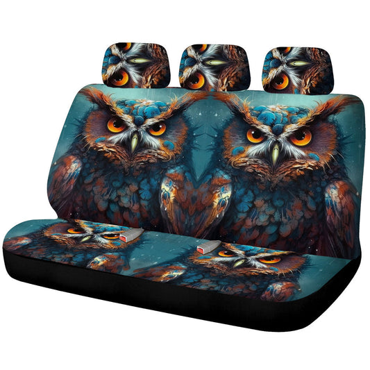 Owl Colorful Car Back Seat Cover Custom Car Accessories - Gearcarcover - 1